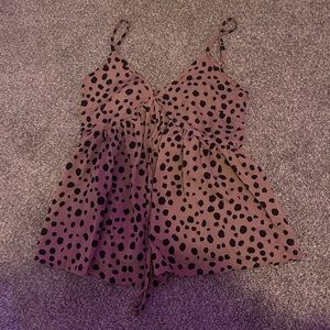 SHEIN dusty pink and black flowy tank top